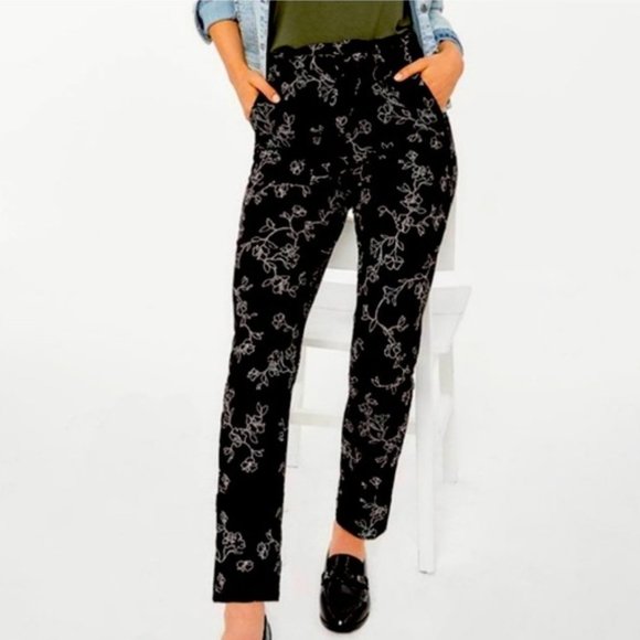 2 FOR $15! NWOT Reitmans Black Pants with White Print, Tie Waist, Straight-leg - Picture 7 of 7